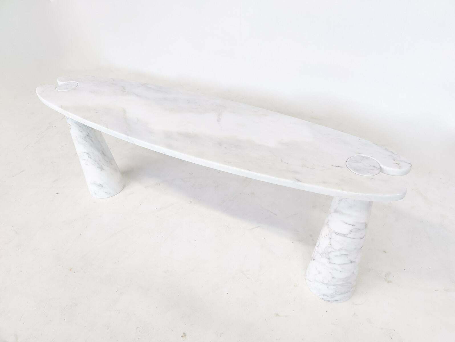 Mid Century Eros Console By Angelo Mangiarotti For Skipper, White Marble, 1980s photo Furniture