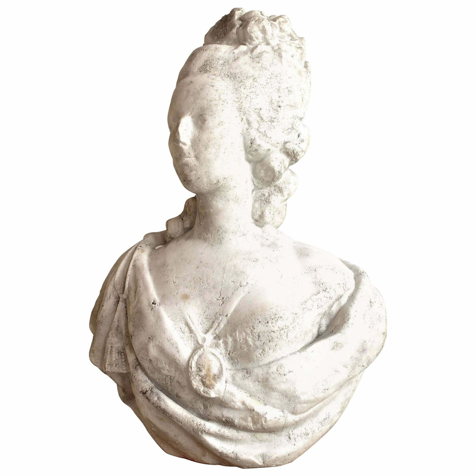 18th Century White Marble Bust Of Queen Marie Antoinette