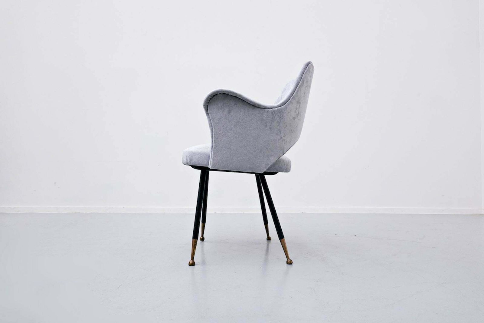 Mid Century Modern Pair Of Italian Armchairs, Velvet, 1950s photo 2861.0