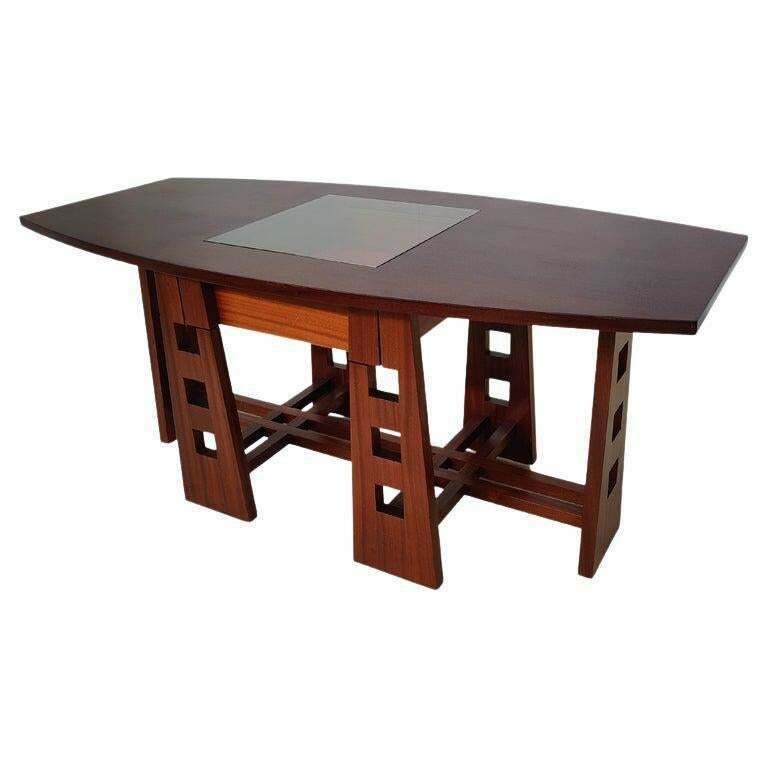 Mid Century Modern Dining Table/ Desk With Drawer, Italy, 1960s