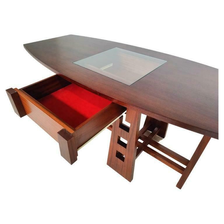 Mid Century Modern Dining Table/ Desk With Drawer, Italy, 1960s photo for sale