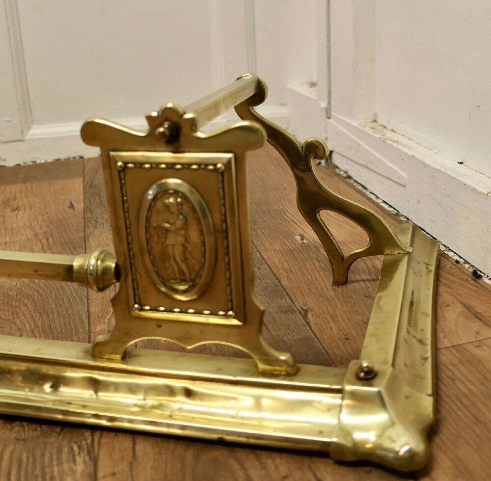 Large Victorian Art Nouveau Brass Fender photo Home Fixtures