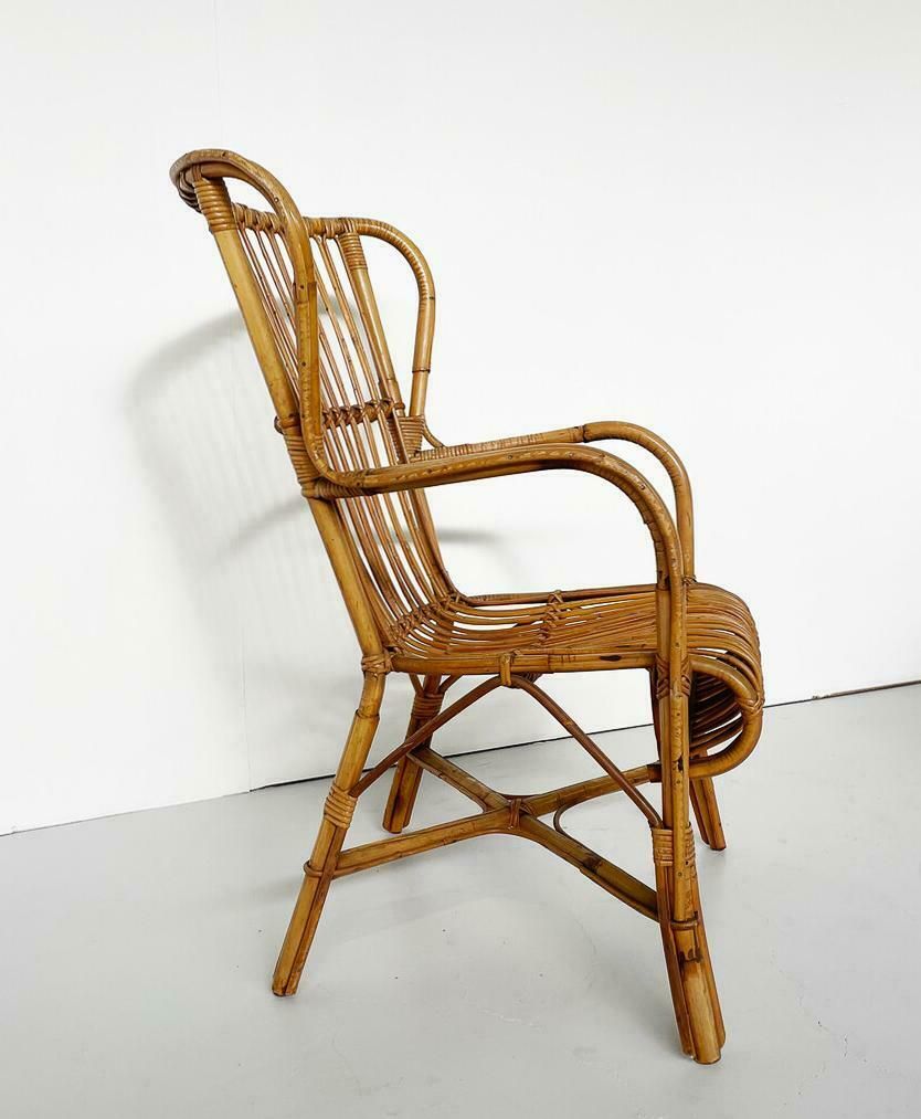 Mid Century Modern Rattan Seating Set, Italy, 1970s photo Furniture