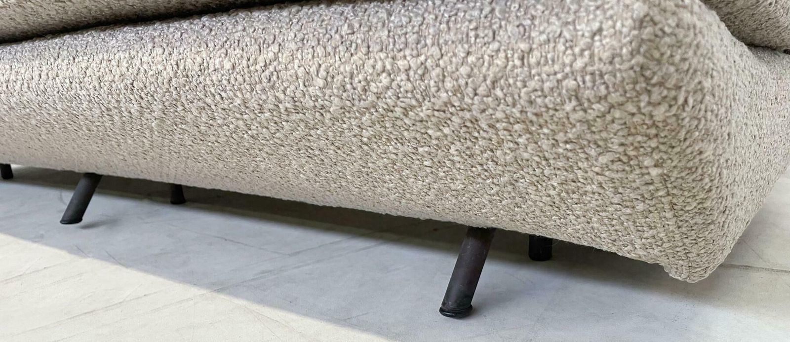 Mid Century Modern Sofa By Marco Zanuso, Italy, 1950s   New Beige Upholstery photo for sale