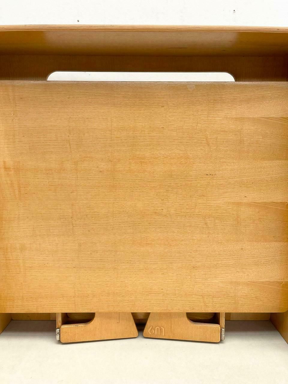 photo furniture Mid Century Modern Wood Foldable 6m Desk And Chair, Italy, 1960s