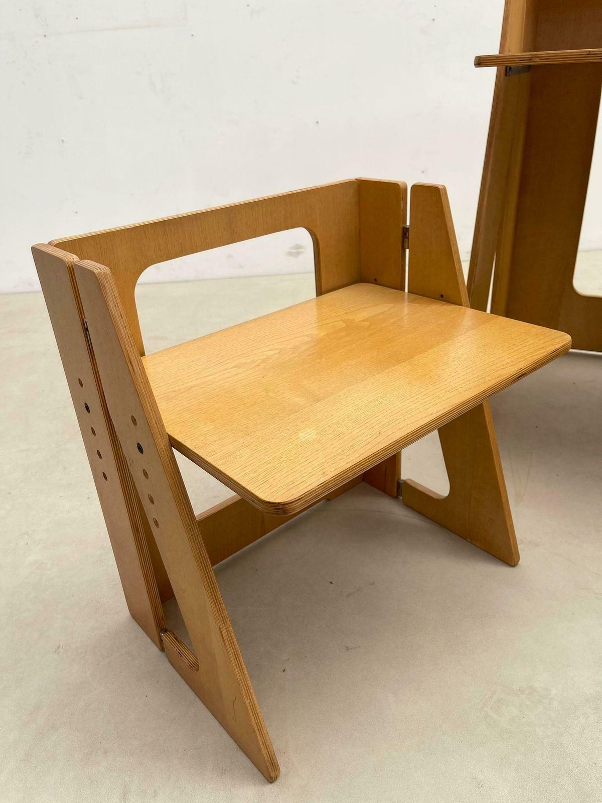 2967.0 Mid Century Modern Wood Foldable 6m Desk And Chair, Italy, 1960s photo