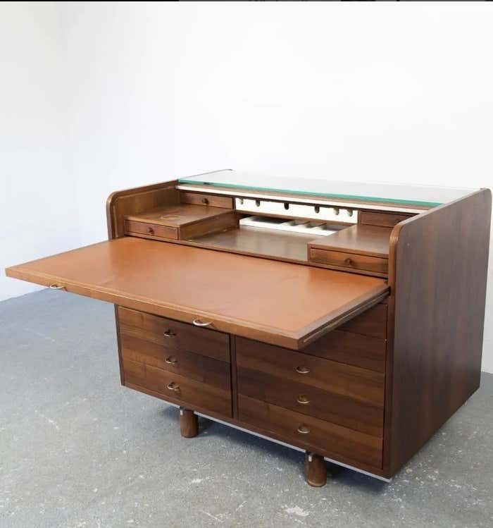 Mid Century Modern Desk Table By Gianfranco Frattini For Bernini, Italy, 1960s photo buy