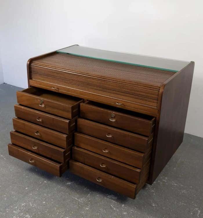 Mid Century Modern Desk Table By Gianfranco Frattini For Bernini, Italy, 1960s photo vintage