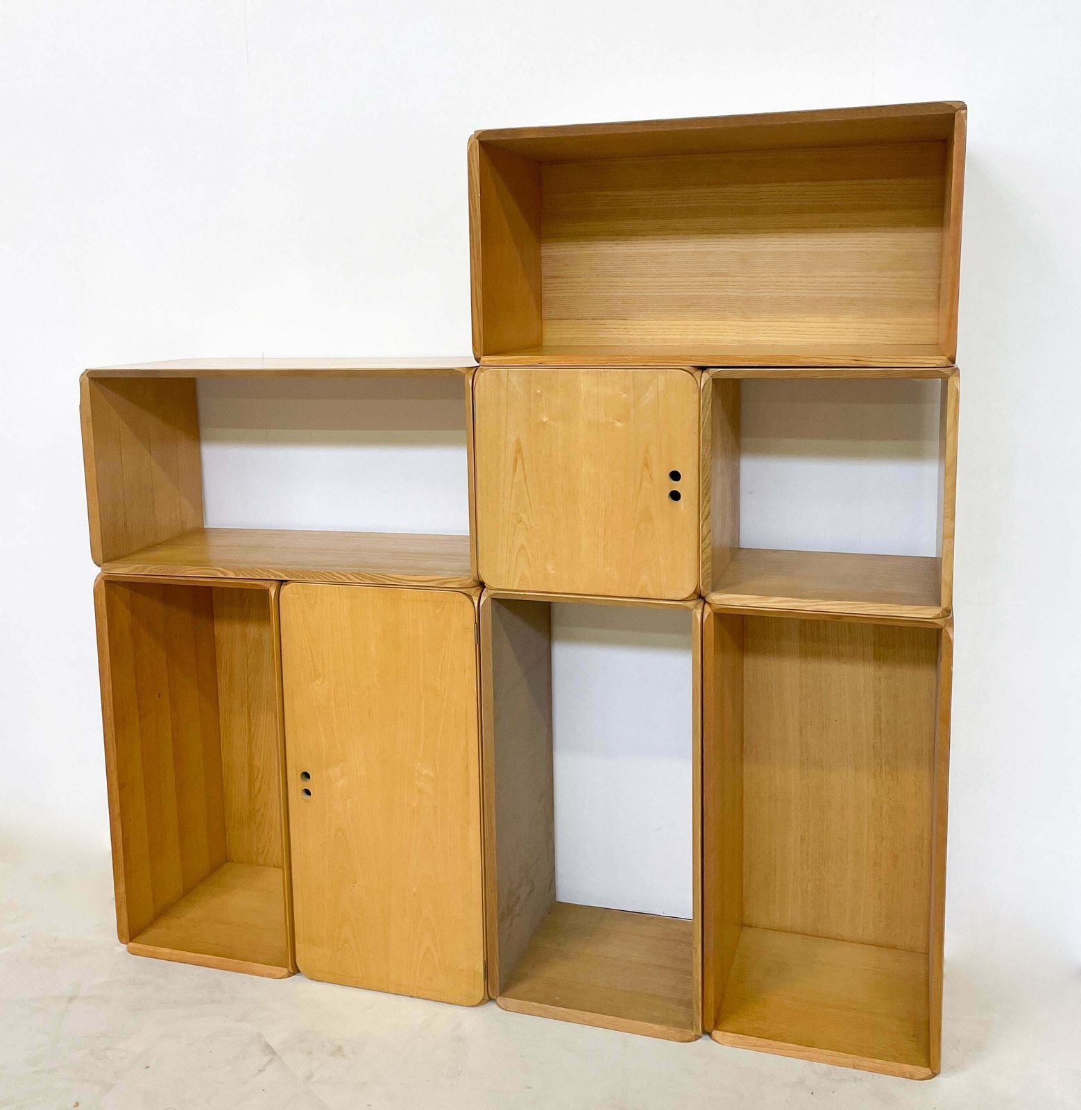 Mid Century Set Of Modular Wooden Cubes By Derk Jan De Vries, Italy, 1960s photo for sale