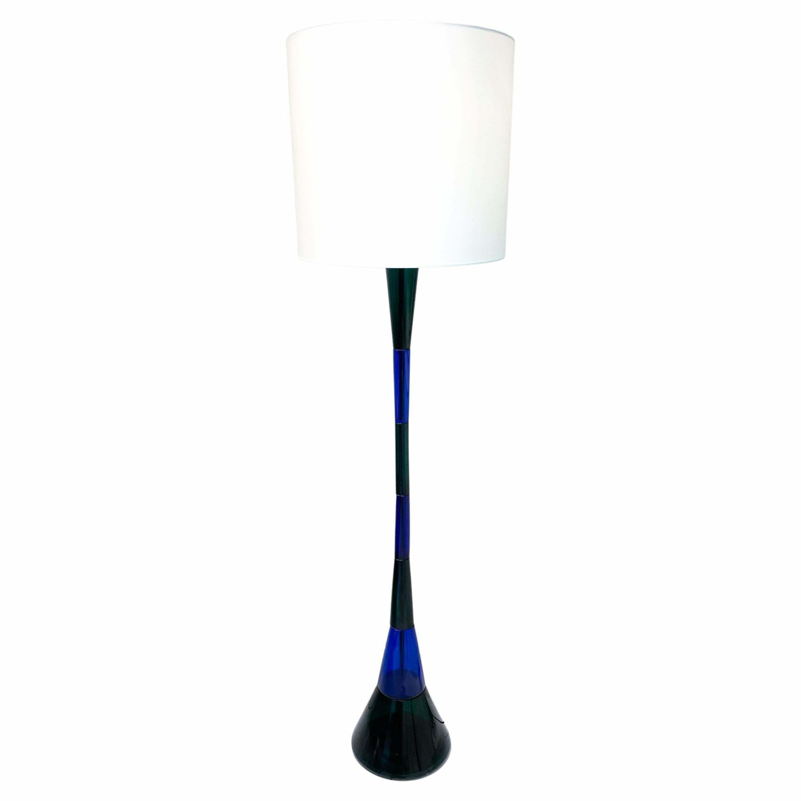 Mid Century Blue And Green Murano Glass Floor Lamp By Fulvio Bianconi, 1950s
