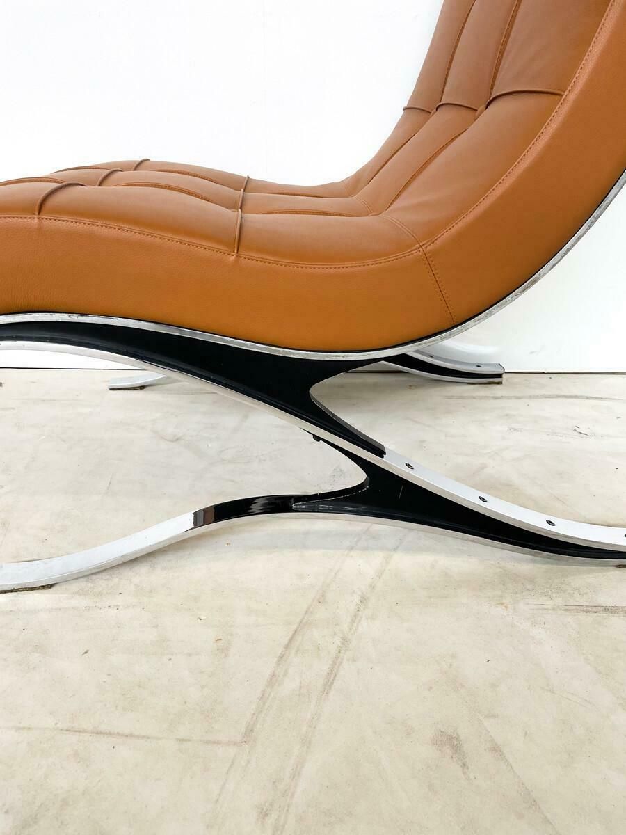 Mid Century Modern Brown Leather Armchair, Italy, 1970s photo vinterior