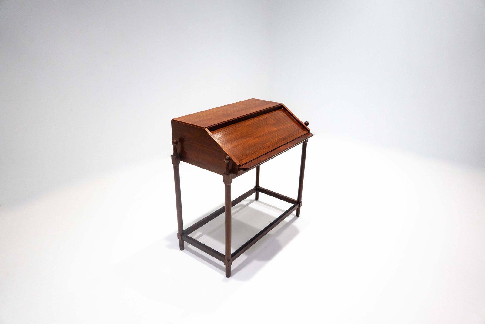 Mid Century Modern Wooden Writing Desk By Fratelli Proserpio, Italy, 1960s photo for sale