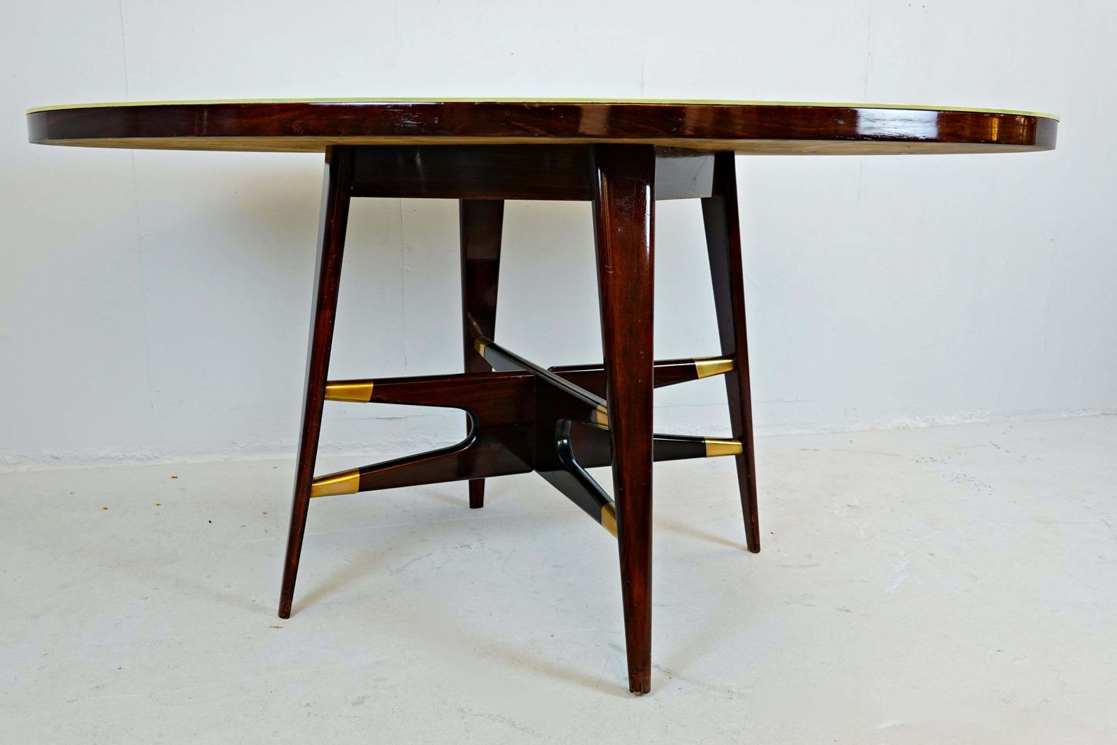 Mid Century Modern Italian Dining Table, Marbled Glass, 1950s photo furniture