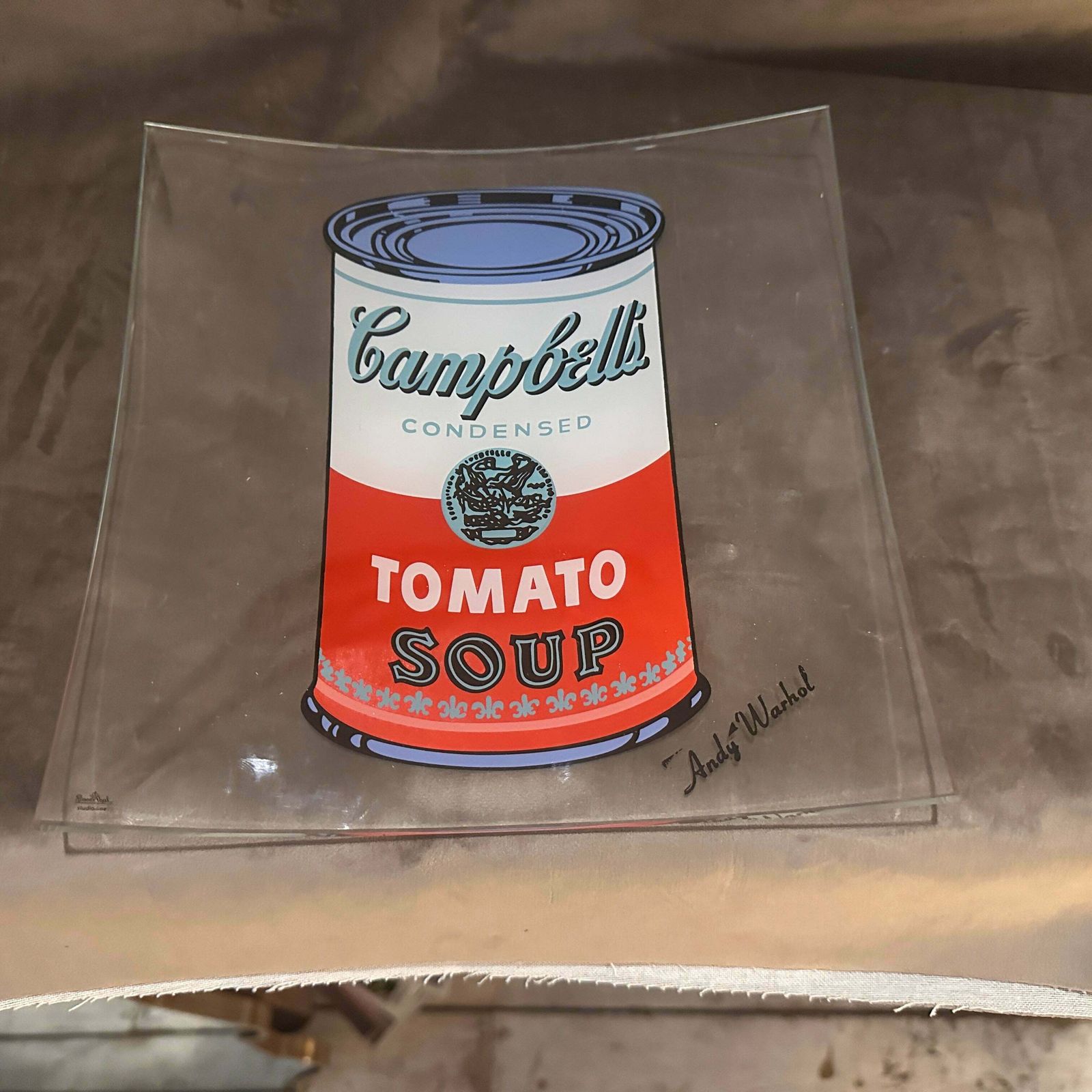 1990s Rosenthal Campbell Soup Glass Square Vide Poche Designed By Andy Warhol photo Home Decor