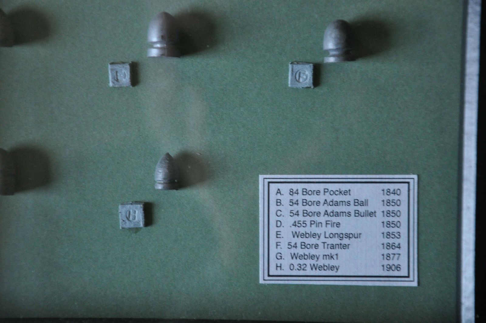 19th Century British Pistol Cast Lead Bullets In Display Frame photo Home Decor