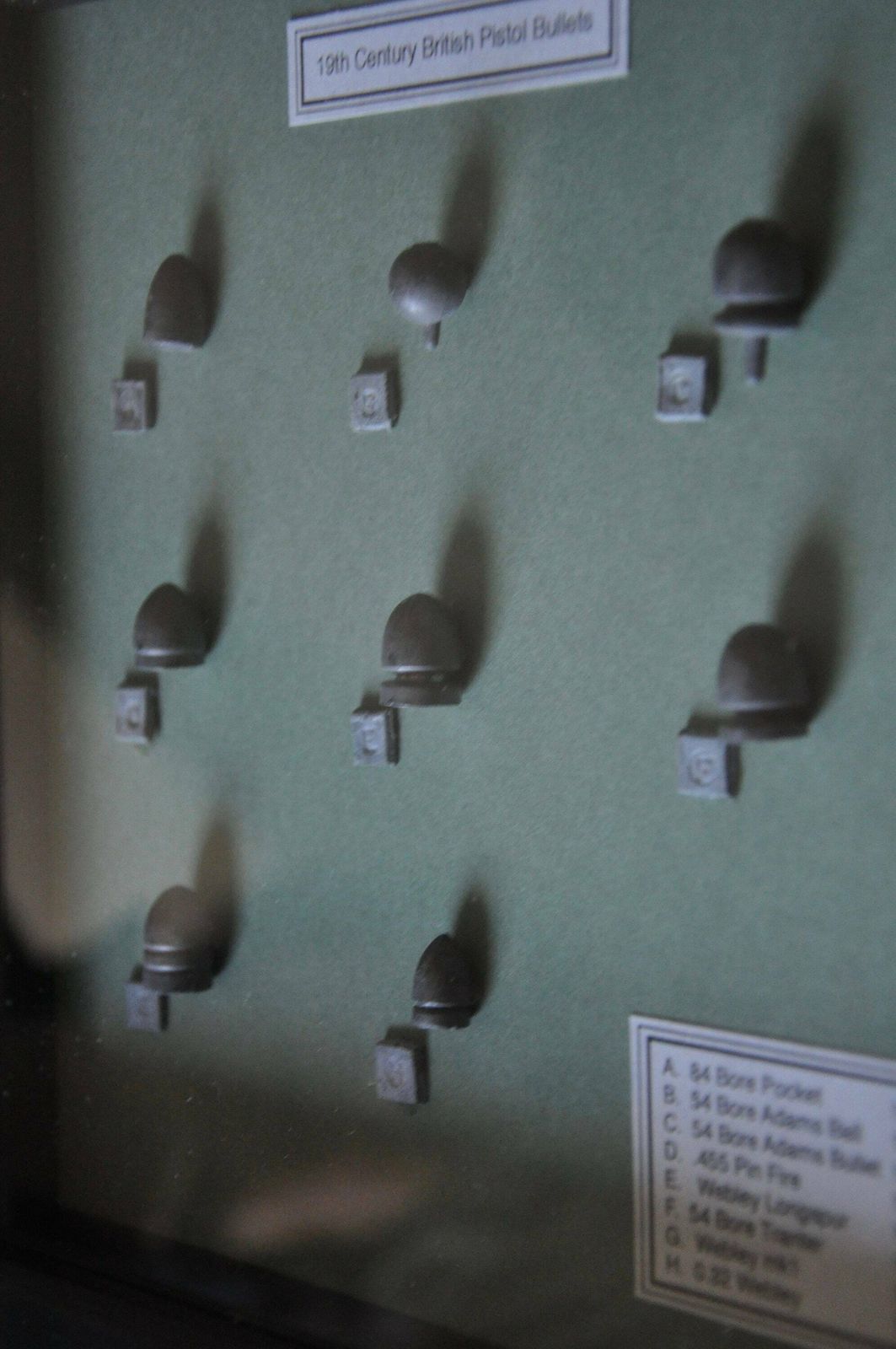 19th Century British Pistol Cast Lead Bullets In Display Frame photo vinterior