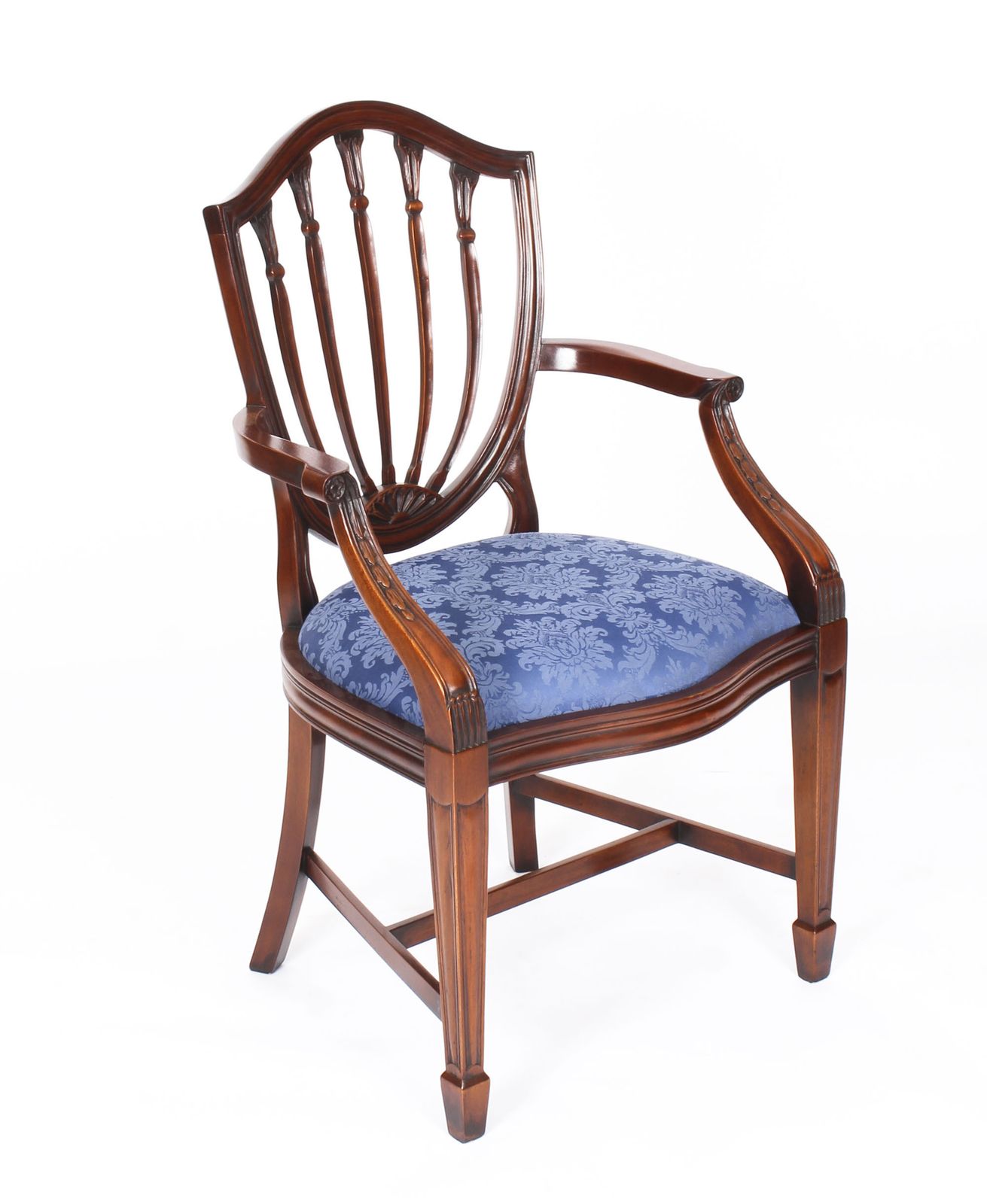 Set 12 English Hepplewhite Revival Dining Chairs 20th Century photo for sale