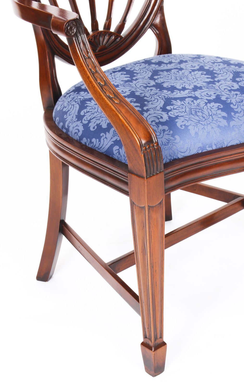 Set 12 English Hepplewhite Revival Dining Chairs 20th Century photo buy