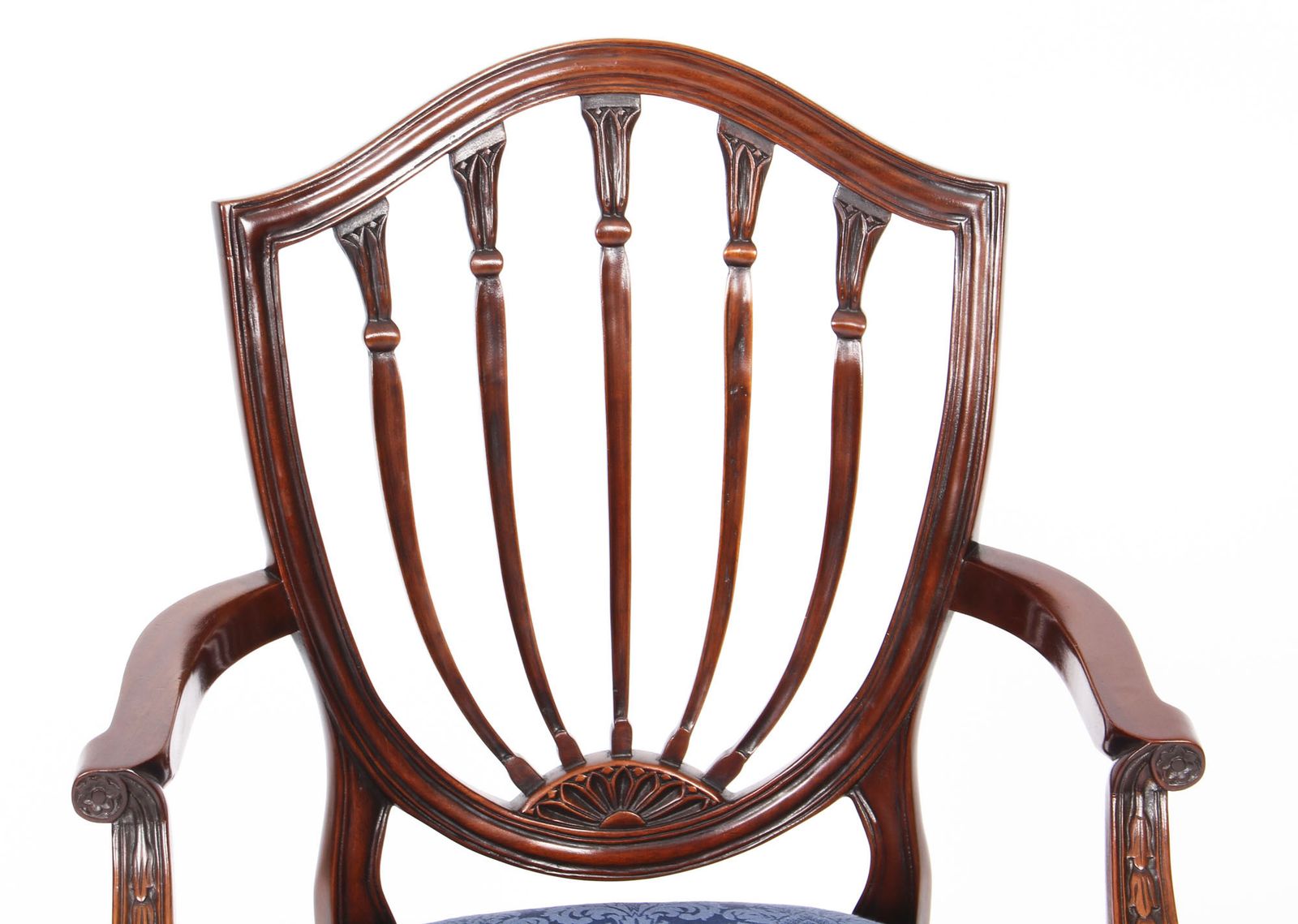 Furniture Set 12 English Hepplewhite Revival Dining Chairs 20th Century photo