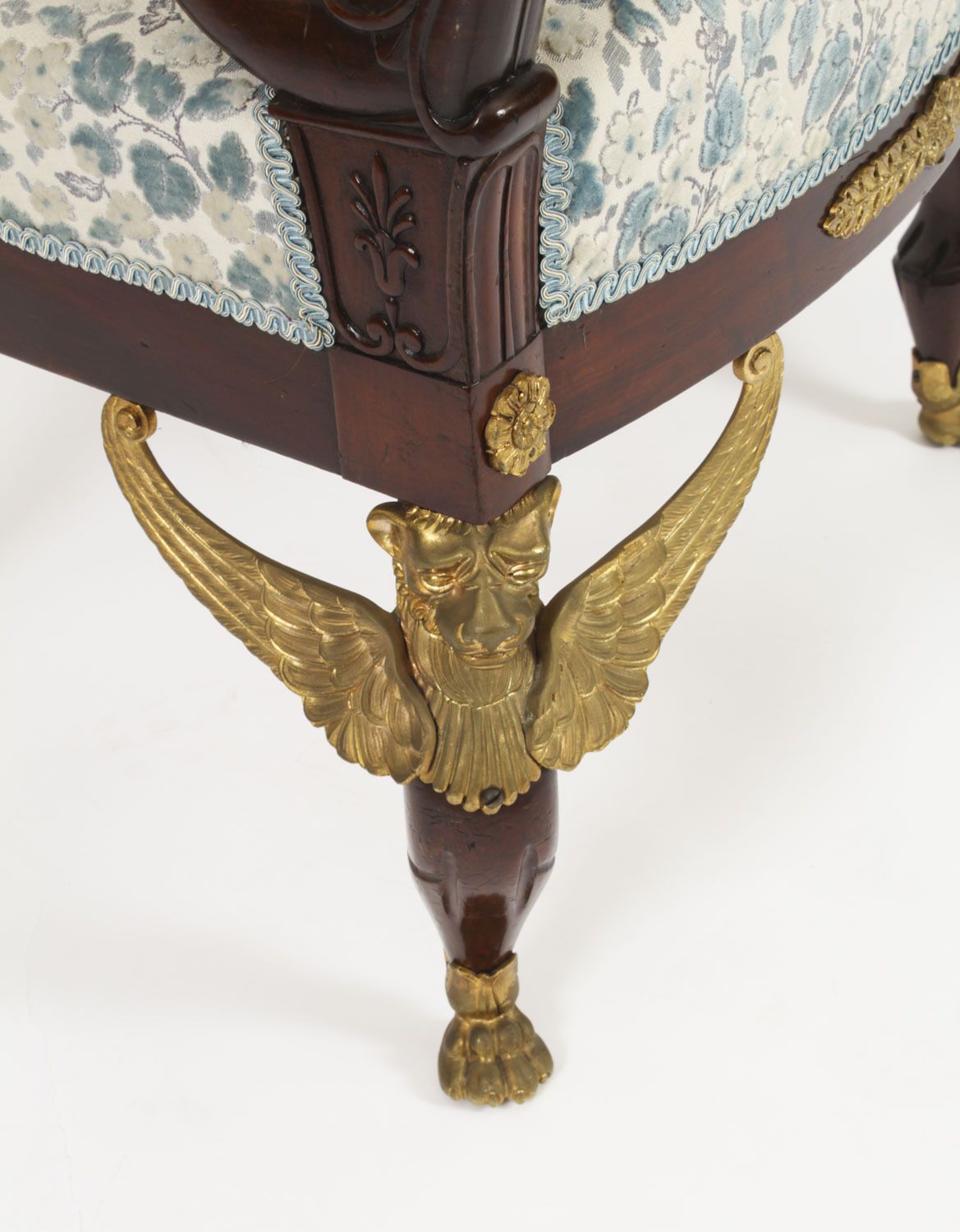 photo vintage Antique Pair Ormolu Mounted Armchairs Empire Revival C1870 19th C