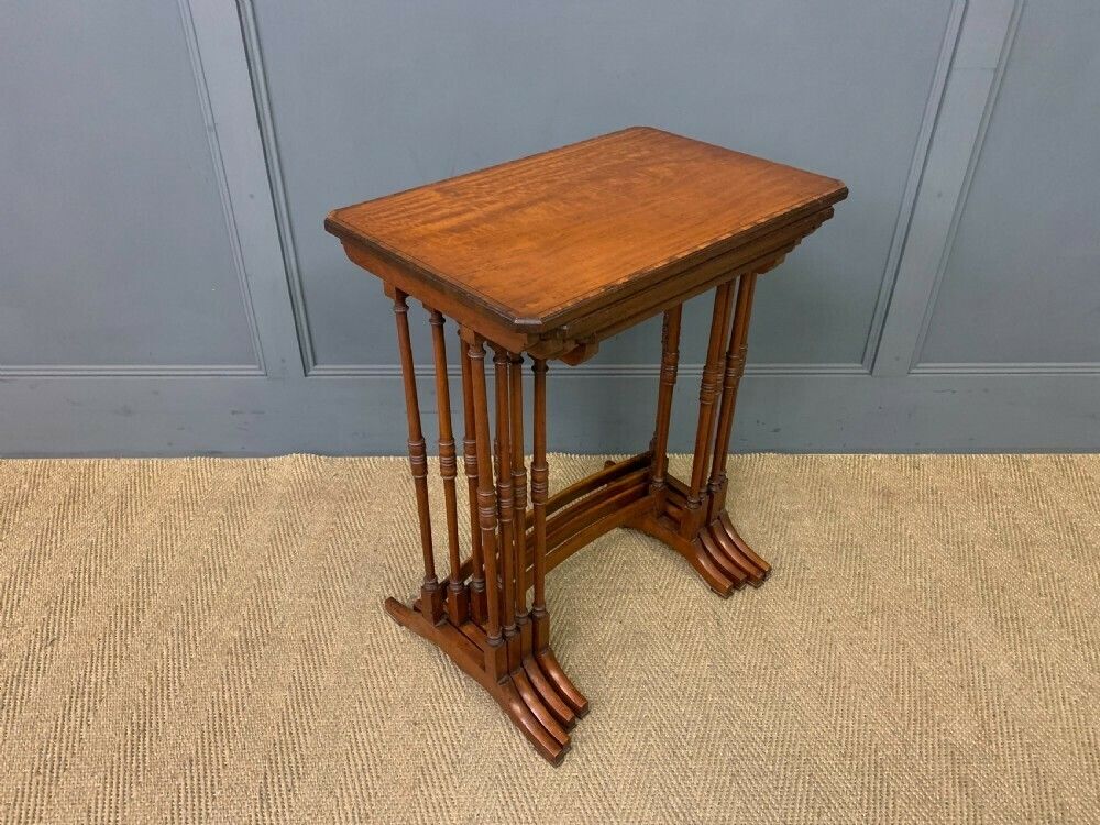 Inlaid Satinwood Nest Of 4 Tables photo 1200.0