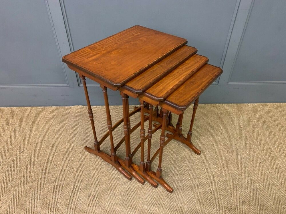 photo furniture Inlaid Satinwood Nest Of 4 Tables