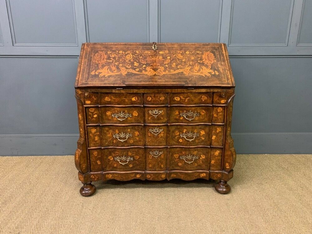 18th Century Dutch Marquetry Walnut Bureau photo furniture