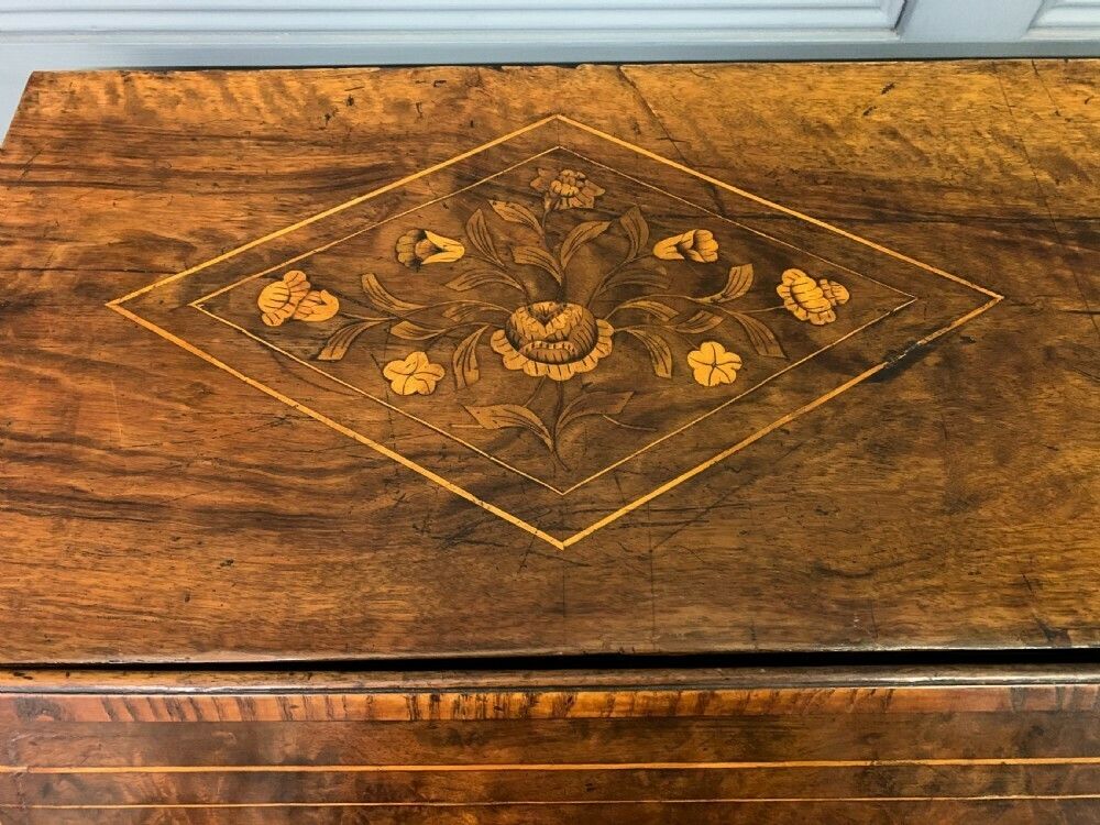 18th Century Dutch Marquetry Walnut Bureau photo vinterior