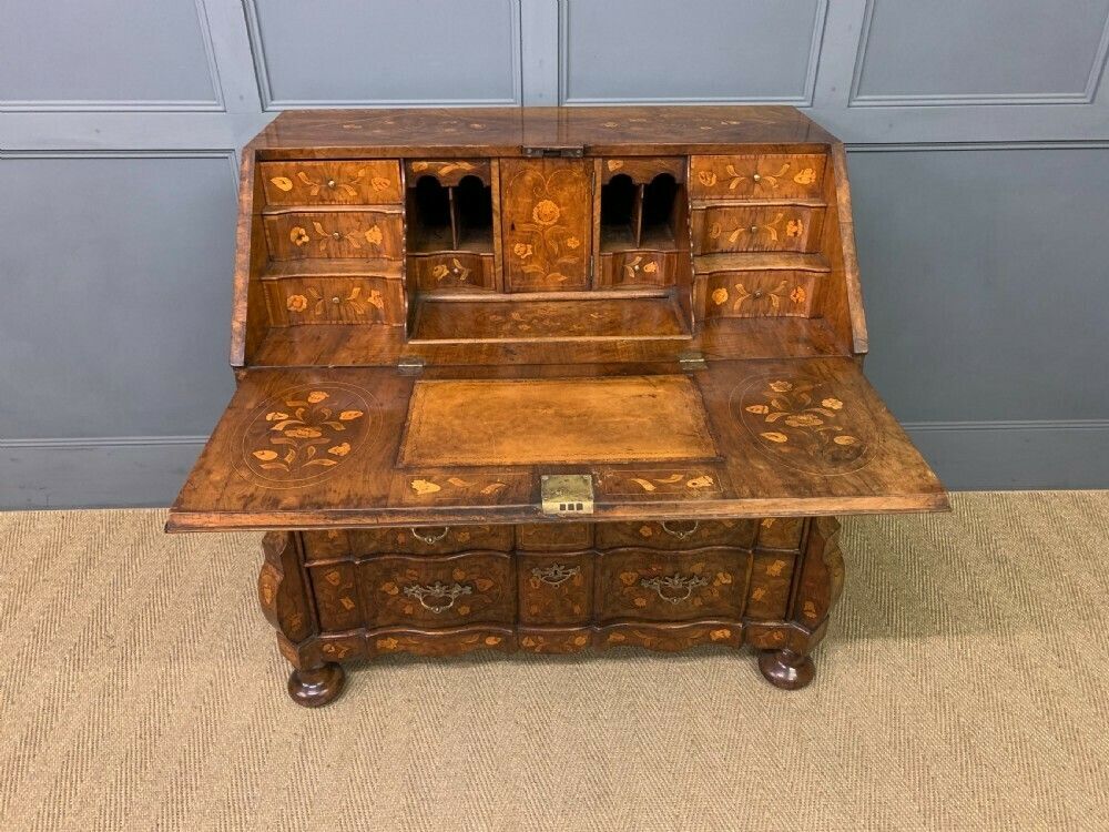 18th Century Dutch Marquetry Walnut Bureau photo buy