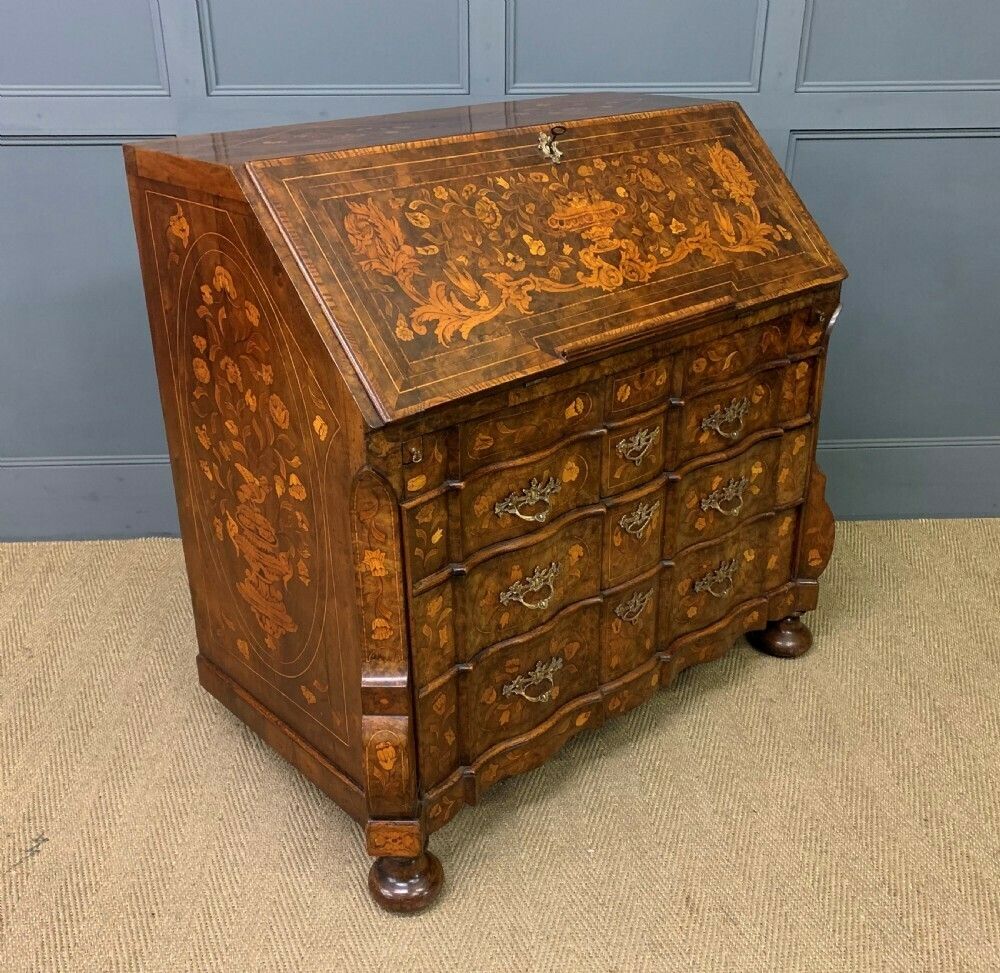 photo buy 18th Century Dutch Marquetry Walnut Bureau