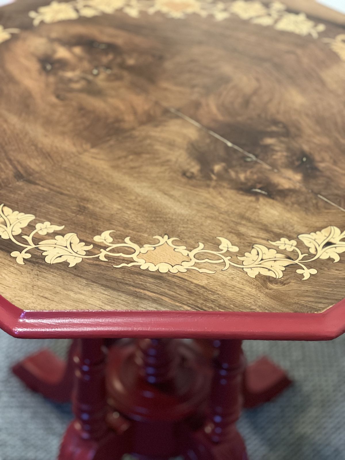 Red Edwardian Octagonal Table photo furniture