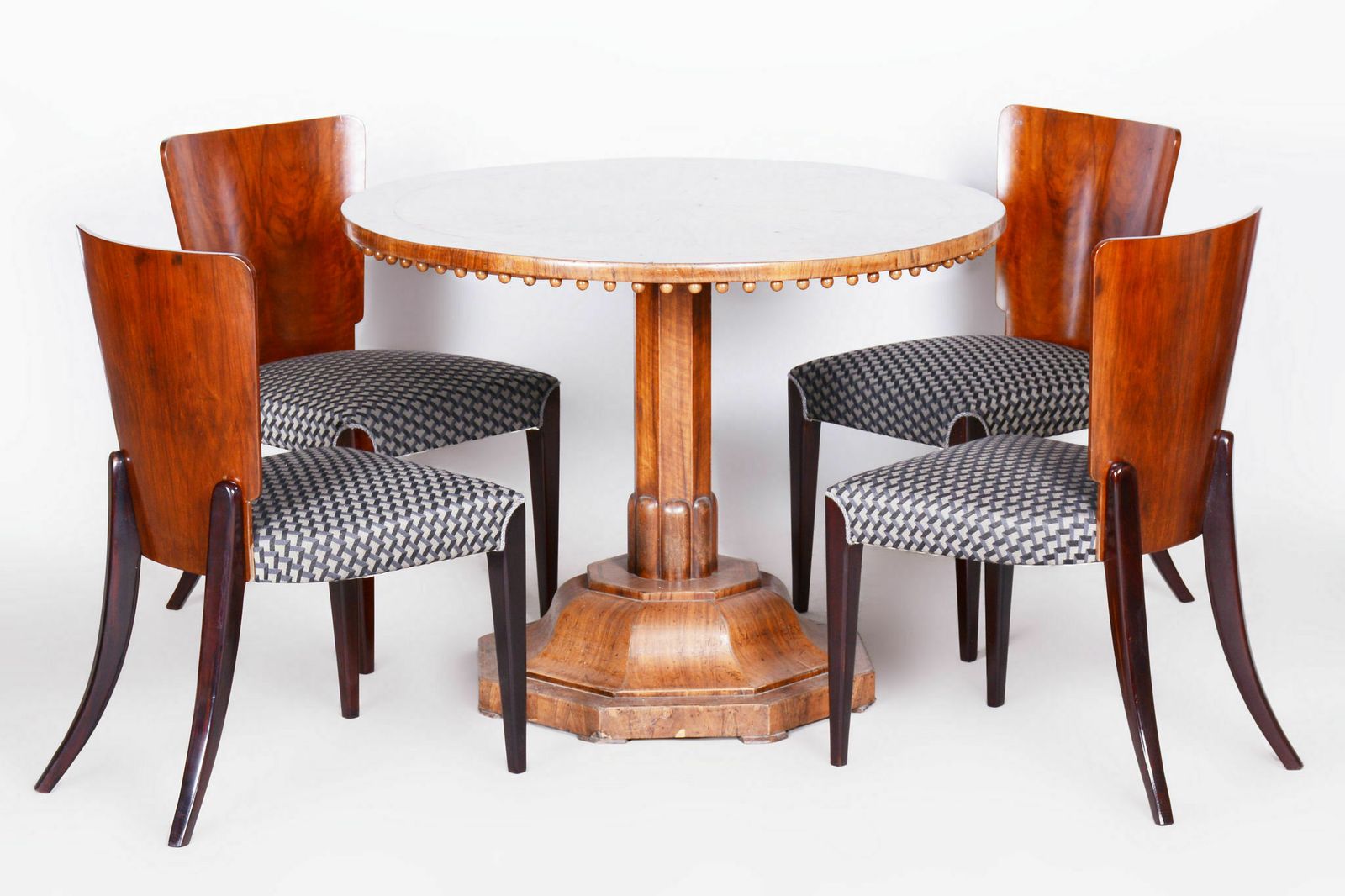 Set Of Four Restored Artdeco Chairs, Halabala, Up Zavody, Beech, Czechia, 1930s photo buy