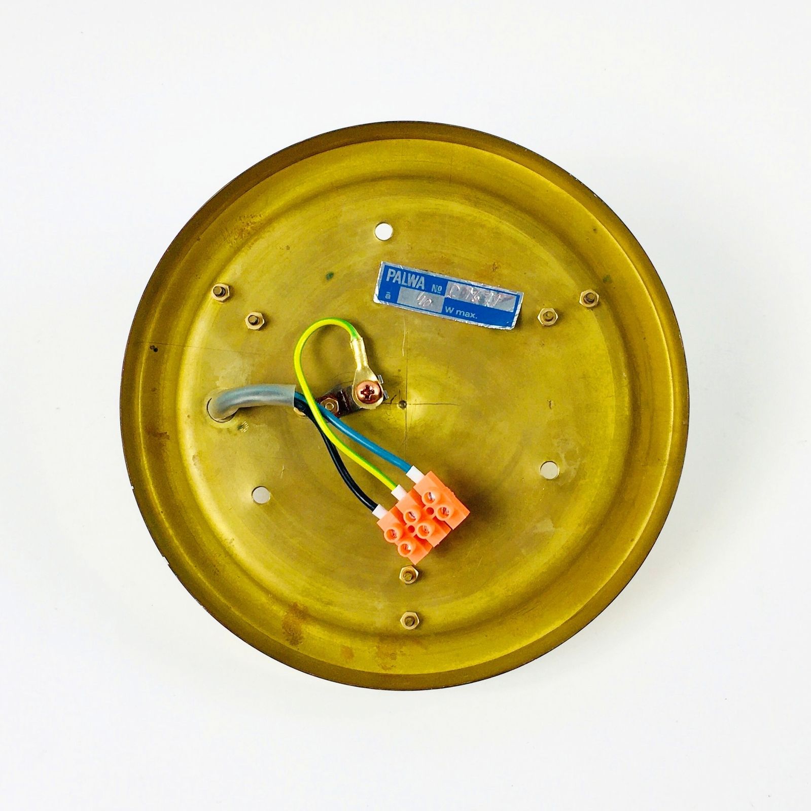 photo for sale Kristallen Plafondlamp Met Verguld Messing Van Palwa, Duitsland, Jaren 1970
