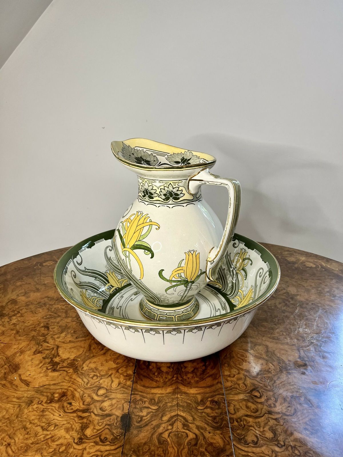 Lovely Edwardian Royal Dolton Jug And Bowl Set photo vintage