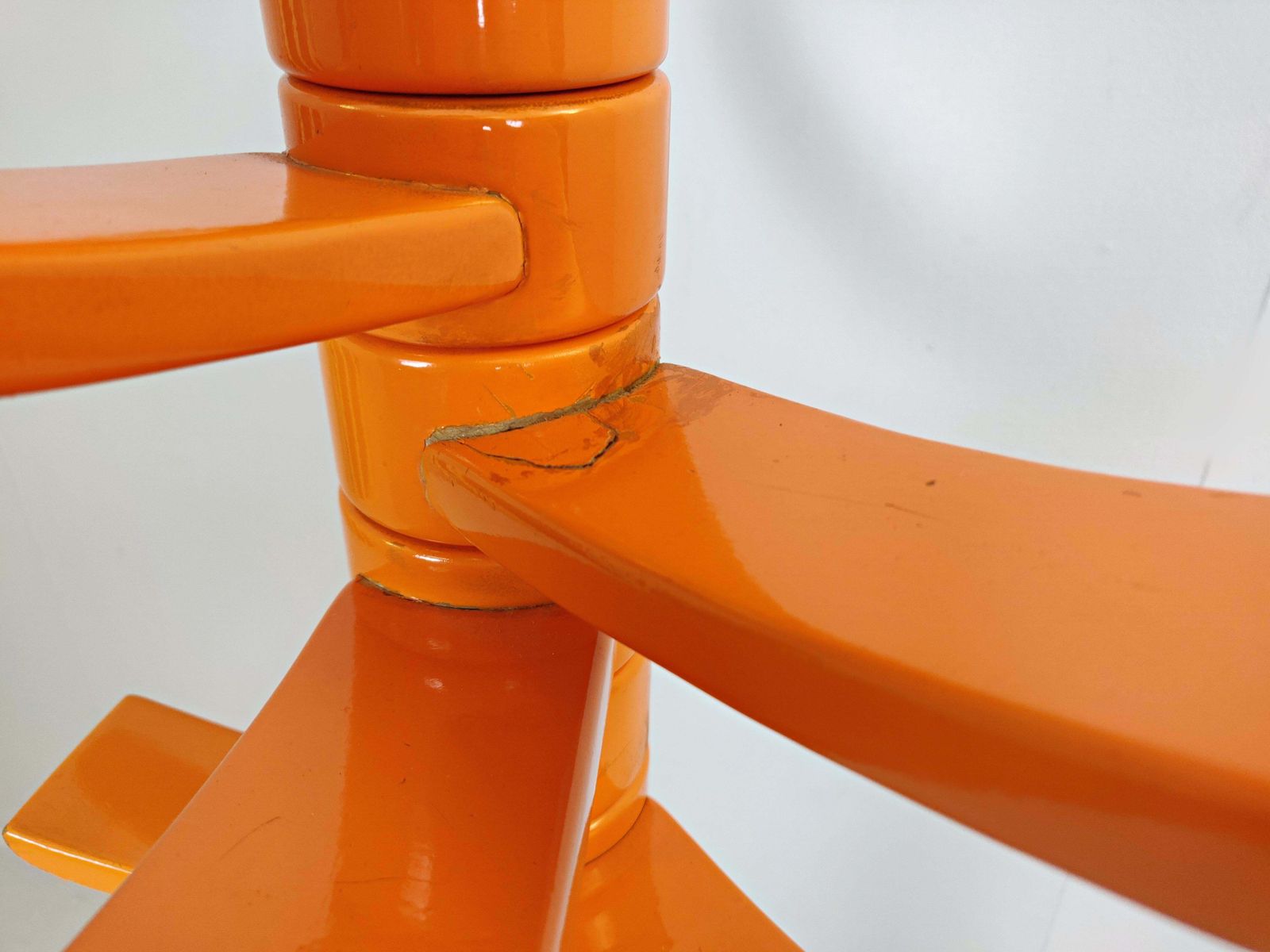 Sculptural Orange Lacquered Wood Coat Rack By Bruce Tippett Renna photo 2964.0