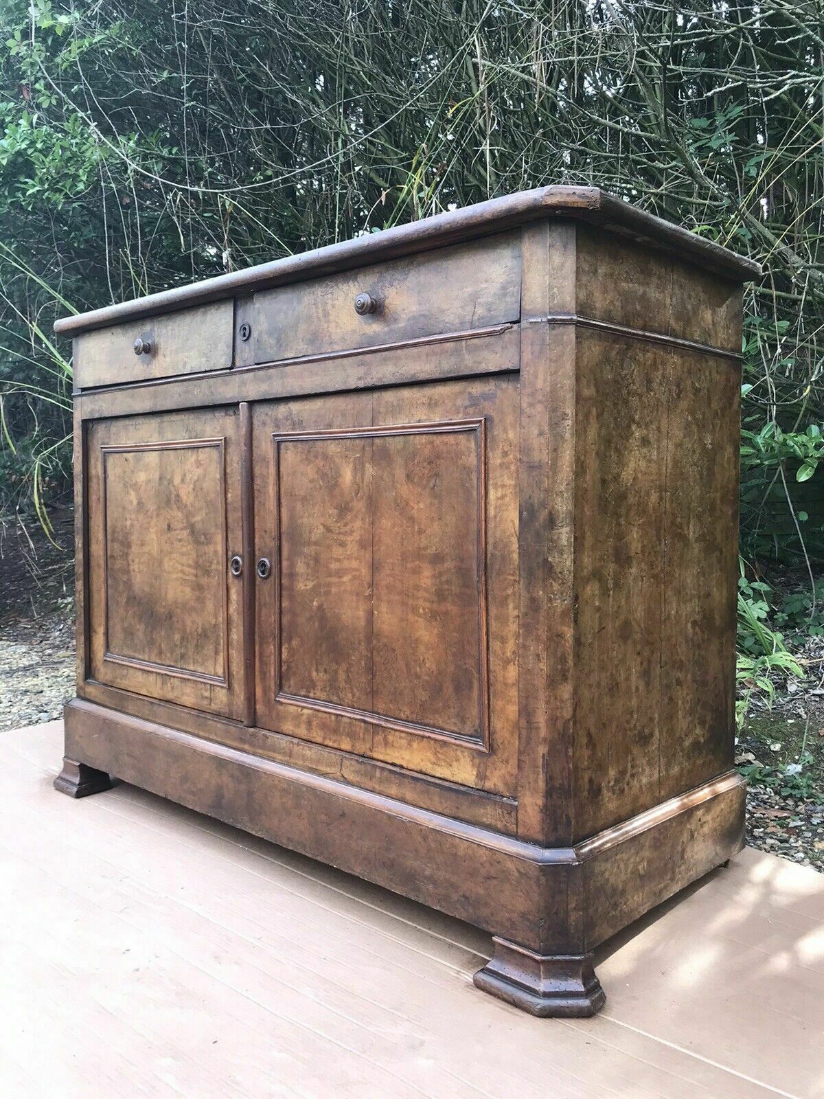 Antique Victorian Burle Walnut Veneer Chiffonier Dresser Server Buffet Sideboard photo vinterior