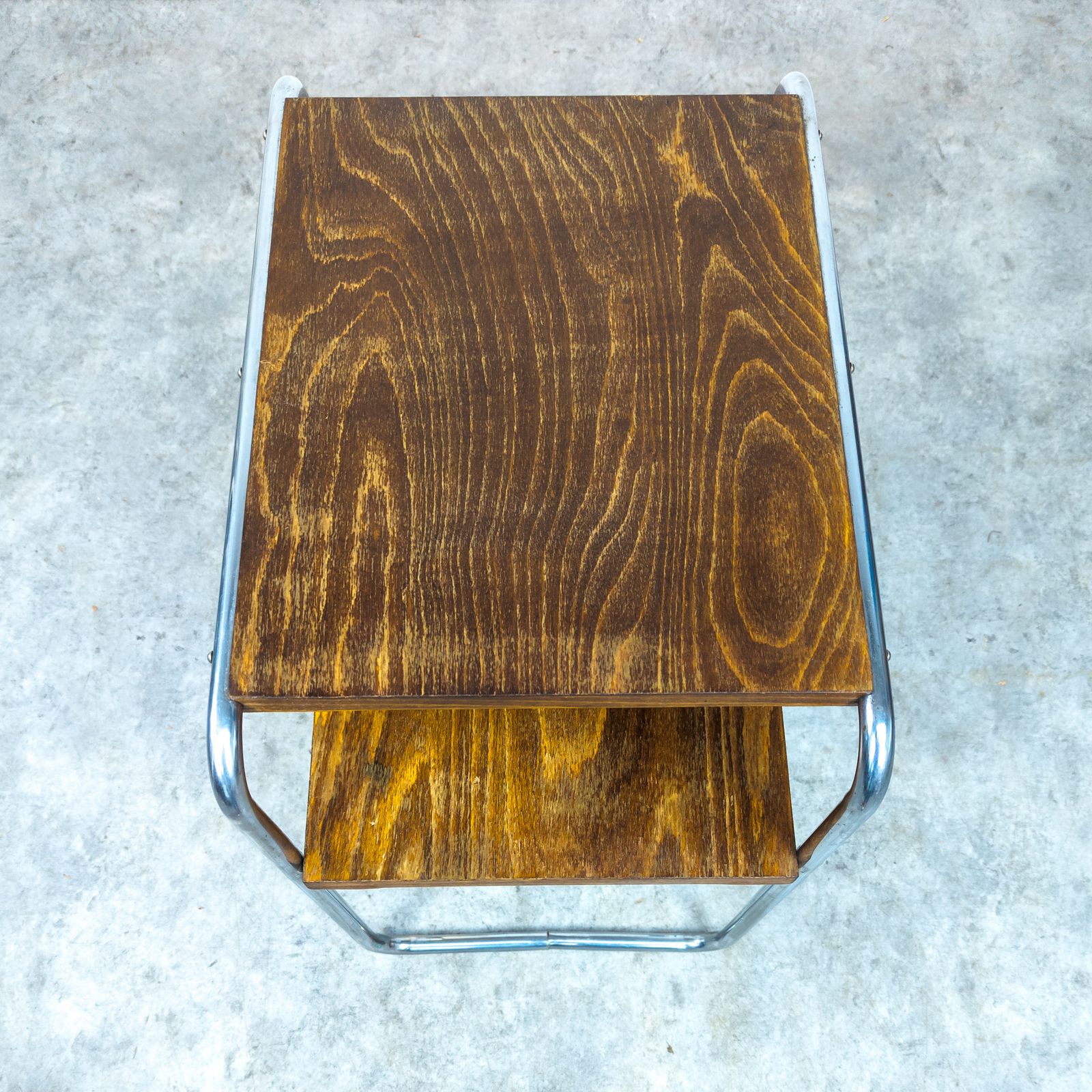 Bauhaus Tubular Steel Side Table Thonet B 12 By Marcel Breuer photo vintage