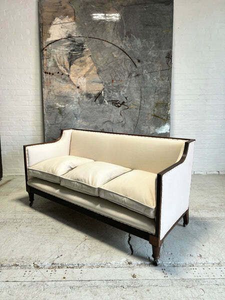 photo vinterior 19thc Antique Country House Sofa   Fully Restored In Hand Dyed A Tiffany Leather