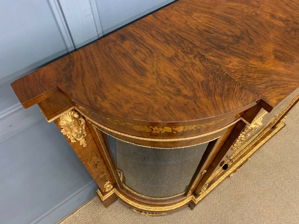 Victorian Burr Walnut Marquetry Credenza photo Furniture
