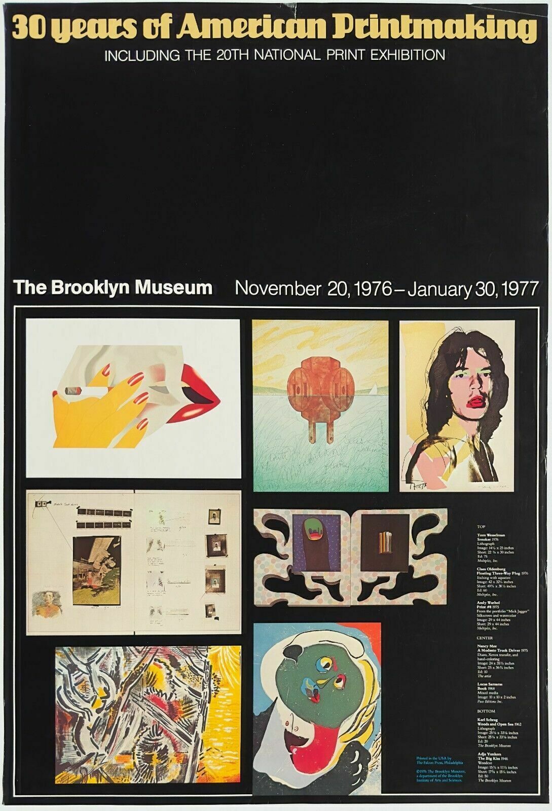 Poster Poster 30 Years Of American Printmaking Brooklyn 1977 Warhol Wesselman