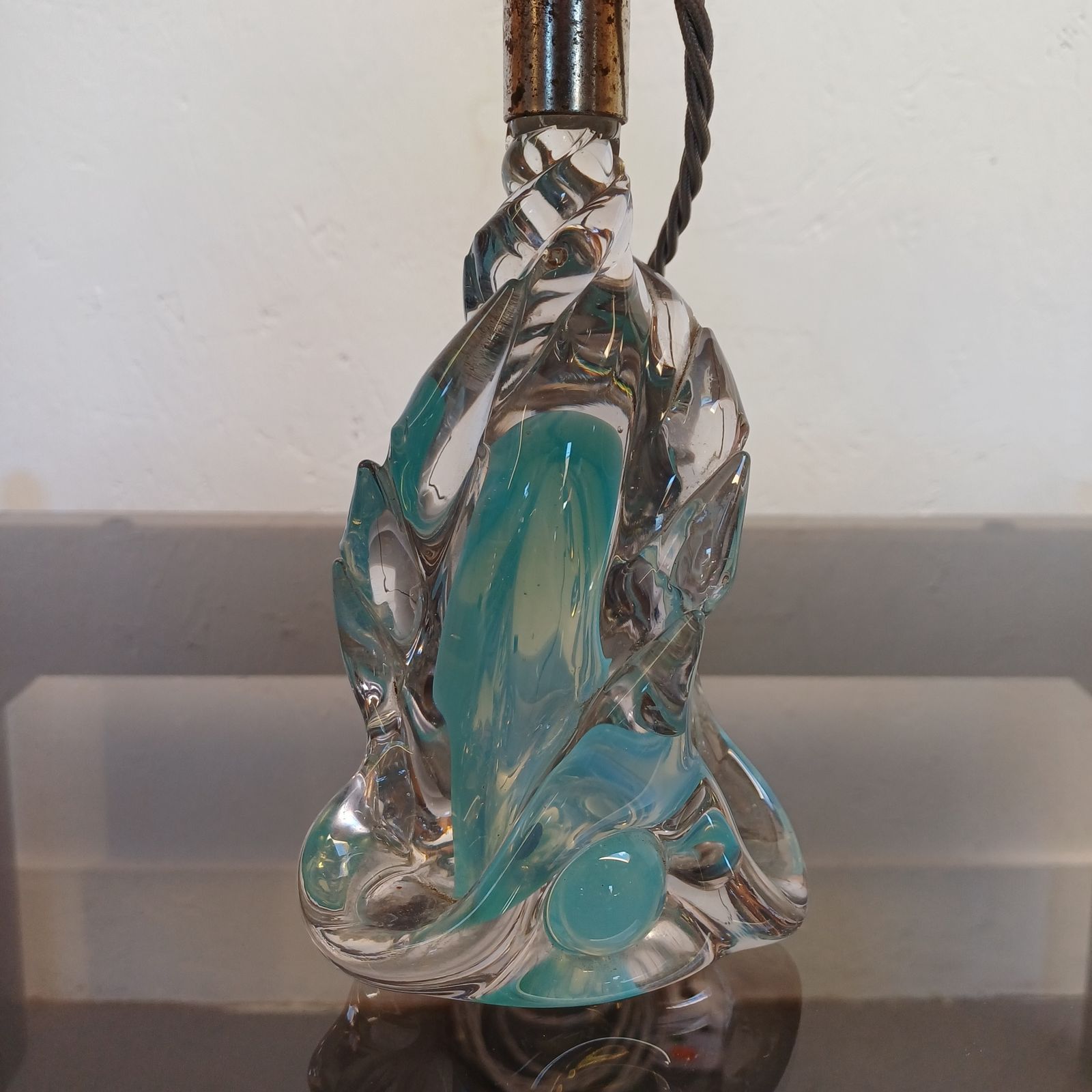 Murano Sommerso Pale Blue Glass Lamp photo Lighting