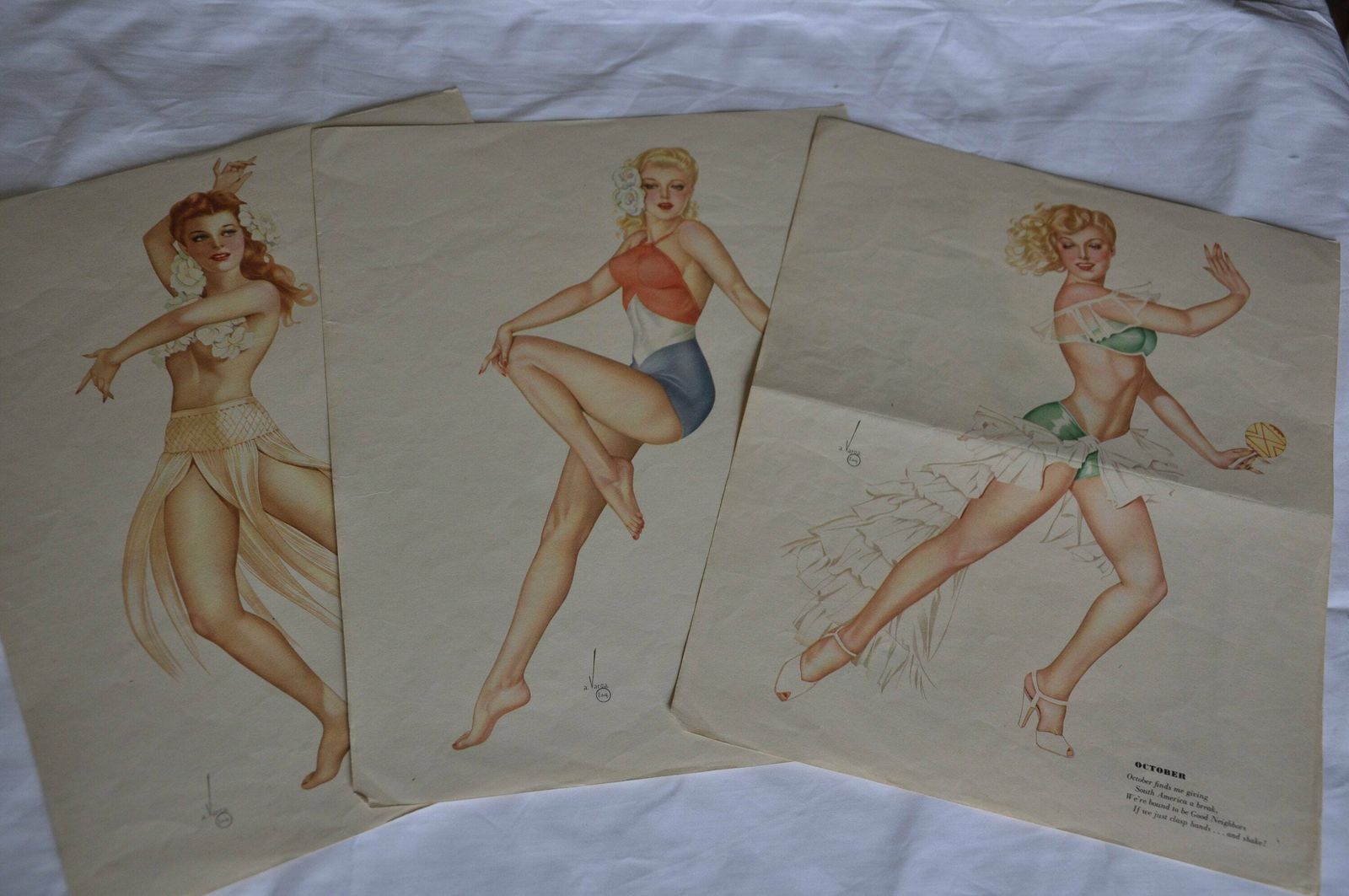 Ww2 Calendar Girl Varga Esquire September/October photo vintage