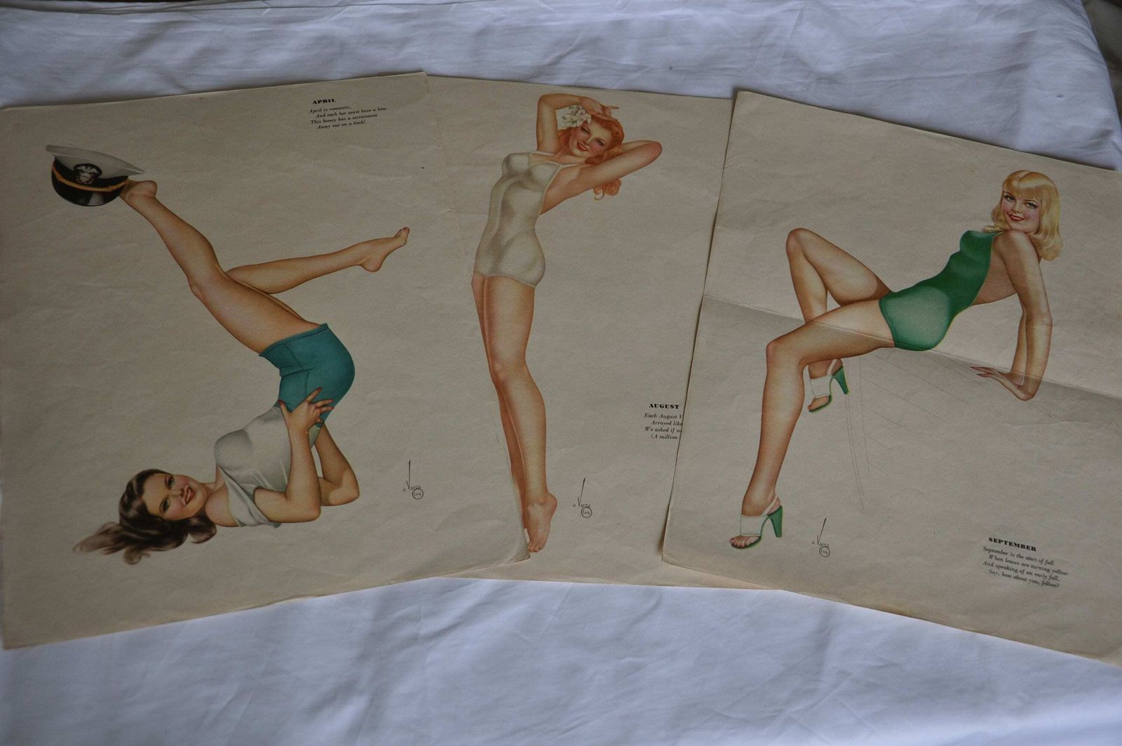 Ww2 Calendar Girl Varga Esquire November/December photo vintage