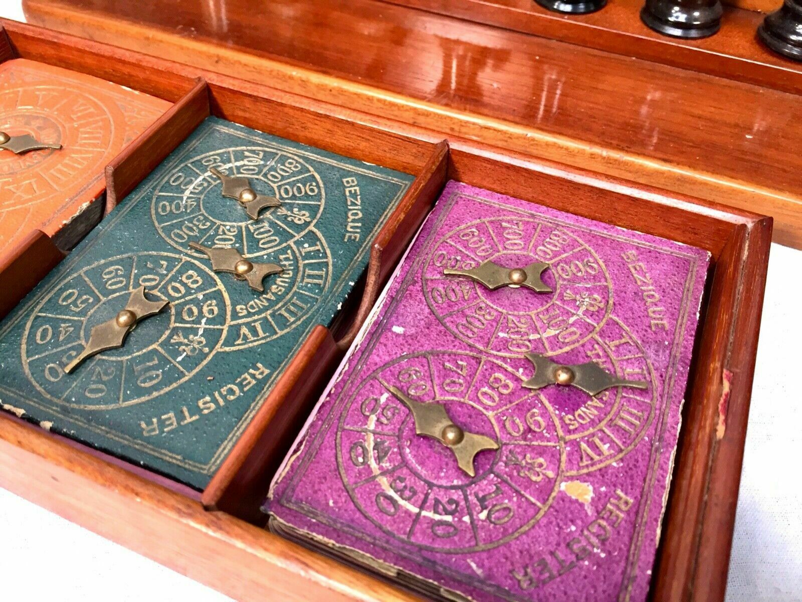 Home Decor Antique 19th Century Victorian Games Compendium Box / Wooden Cabinet C.1880 photo
