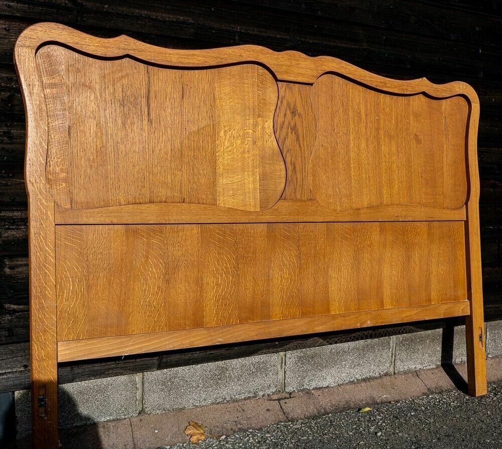 Furniture French Louis XV Style Carved Honey Oak Double Bed Frame  W1 B147 photo