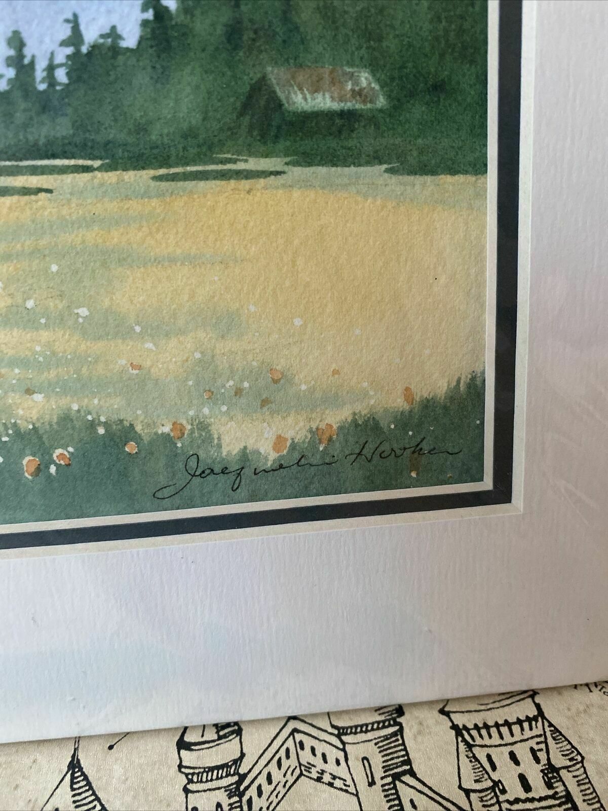 Original Watercolour By Jacqueline E Hooker X 2 Salt Spring Island Artist photo Art