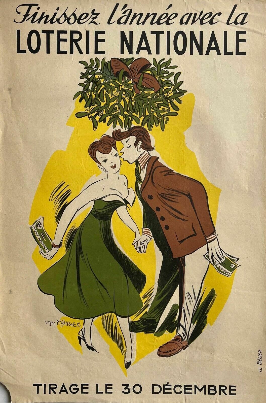 Poster Poster   National Lottery France End The Year Van Rompaey 1953
