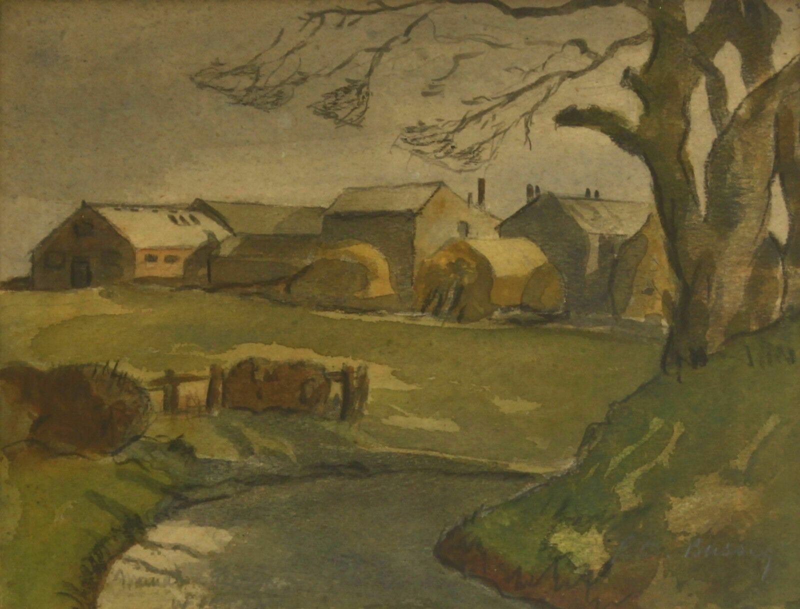 Watercolour And Pastel By Leonard Orsini Bussey. Mauds Farm Wigton. photo furniture