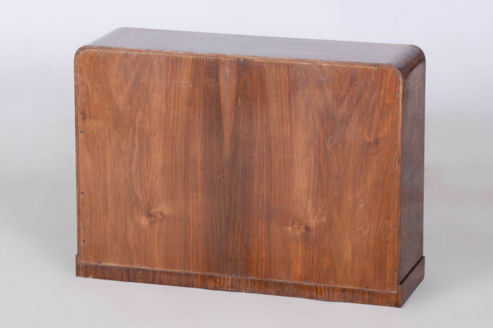 Small Restored Art Deco Display Bookcase, Walnut And Glass, Czech, 1930s photo 1250.0