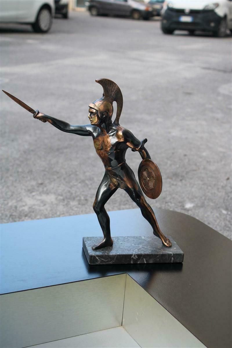 Aged Metal Figurative Sculpture Of Gladiator Roman Warrior 1950s photo for sale